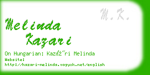 melinda kazari business card